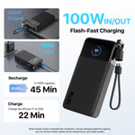 Load image into Gallery viewer, JUOVI 222W Laptop Power Bank 25000mAh Portable Charger with Detachable USB-C Cable