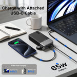 Load image into Gallery viewer, JUOVI 65w Portable Charger for Laptop Power Bank 20000mAh with USB-C Cable Laptop Power Bank Fast Charging for Laptop MacBook Dell XPS iPad Tablet Steam Deck iPhone 17/16/15/14 Series Samsung and More