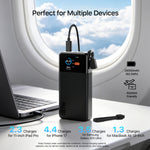 Load image into Gallery viewer, JUOVI 222W Laptop Power Bank 25000mAh Portable Charger with Detachable USB-C Cable