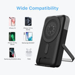 Load image into Gallery viewer, 10000mAh Magnetic Wireless Power Bank with 22.5W Fast Charging, LED Display & Dual Stand - Compatibility for Samsung & iPhone 14/15/16 Series, Portable Charger with Hidden Kickstand, ,Wireless Charging Accessory | Modern Compact Design | Durable Charger