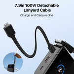 Load image into Gallery viewer, JUOVI 187W Laptop Power Bank 25000mAh Portable Charger with Detachable USB-C Cable