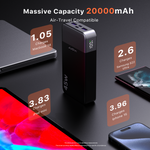 Load image into Gallery viewer, J2621 Power Bank Portable Charger,20000mAh 45W PD QC 3.0 Fast Charging Battery Pack,with LED Display,2 USB-C,2 USB-A for iPhone 15 14 13,Tablet, MacBook, Galaxy, iPad, Black
